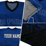 custom air force falcons halftone flow blue black jersey best selling