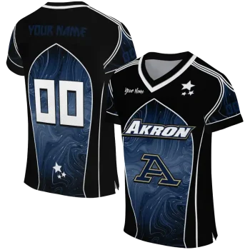 custom akron zips halftone slant blue black jersey best selling