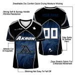custom akron zips halftone slant blue black jersey best selling