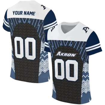 custom akron zips tire arrows blue black white jersey best selling