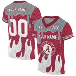 custom alabama crimson tide dripping flames crimson white jersey best selling