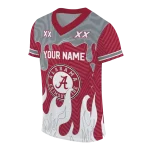 custom alabama crimson tide dripping flames crimson white jersey best selling