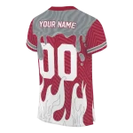 custom alabama crimson tide dripping flames crimson white jersey best selling