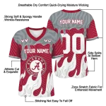 custom alabama crimson tide dripping flames crimson white jersey best selling