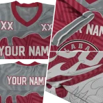 custom alabama crimson tide dripping flames crimson white jersey best selling
