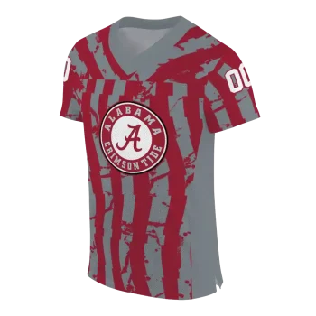 custom alabama crimson tide stripe splatter crimson jersey fashion forward