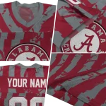 custom alabama crimson tide stripe splatter crimson jersey best selling