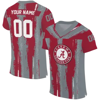 custom alabama crimson tide striped texture crimson jersey best selling