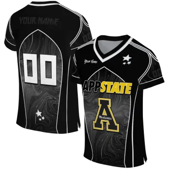 custom appalachian state mountaineers halftone slant black jersey best selling