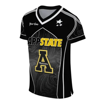 custom appalachian state mountaineers halftone slant black jersey fashion forward