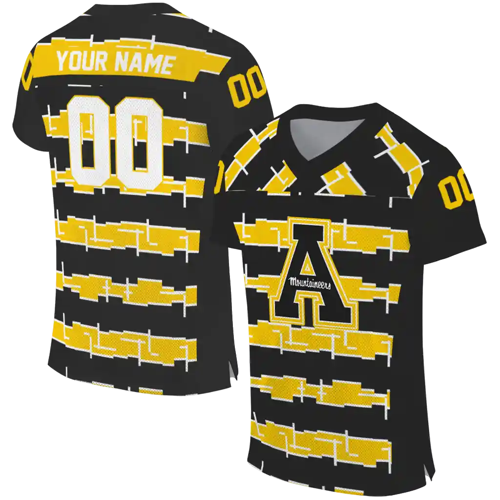 custom appalachian state mountaineers layered grids black jersey best selling custom appalachian state mountaineers layered grids black jersey best selling