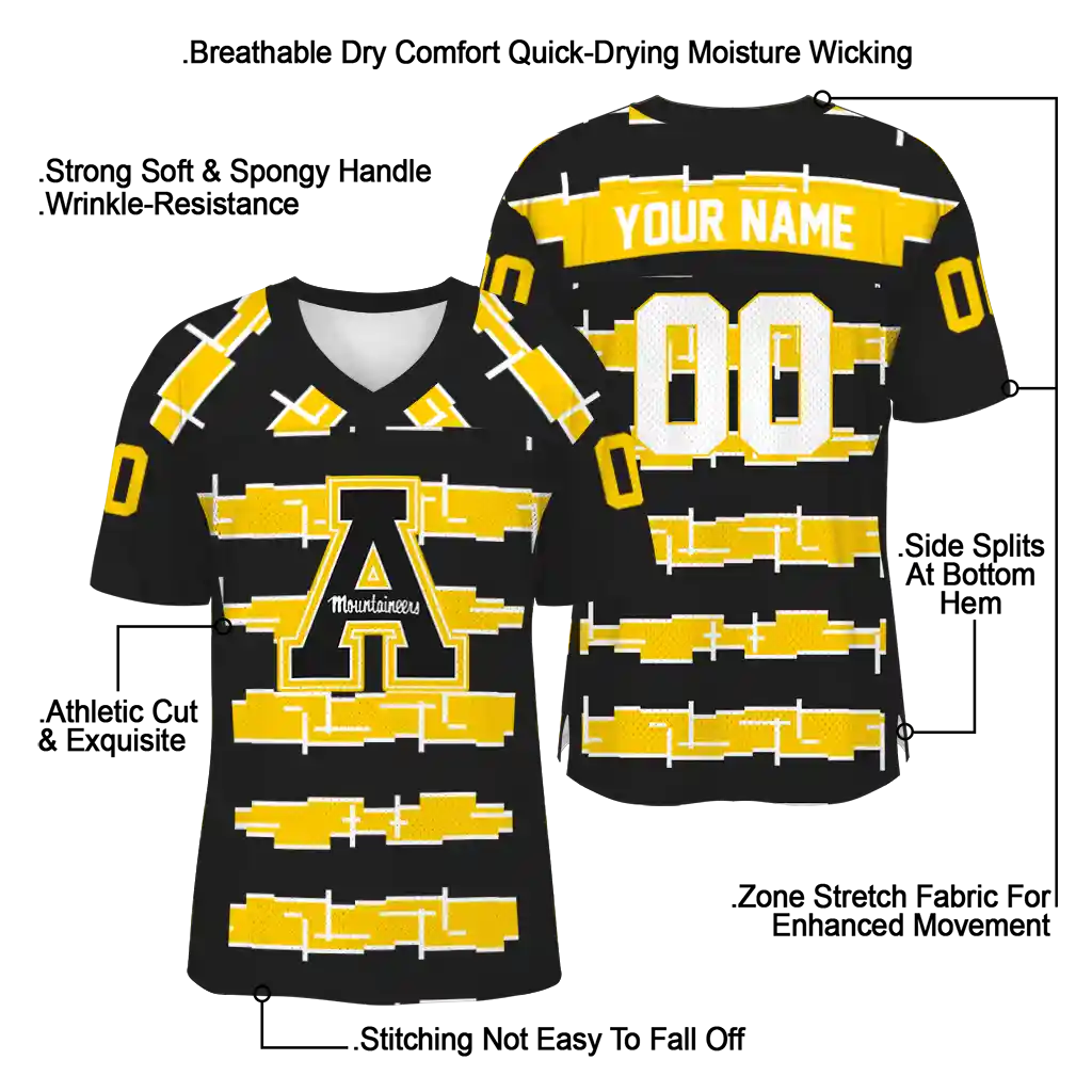 custom appalachian state mountaineers layered grids black jersey latest model custom appalachian state mountaineers layered grids black jersey latest model
