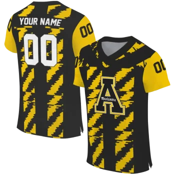 custom appalachian state mountaineers stripe block black jersey best selling