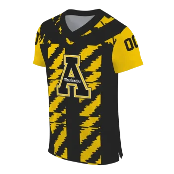 custom appalachian state mountaineers stripe block black jersey fashion forward