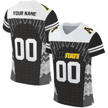 custom appalachian state mountaineers tire arrows black white jersey best selling