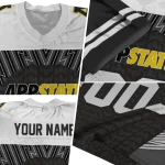 custom appalachian state mountaineers tire arrows black white jersey best selling