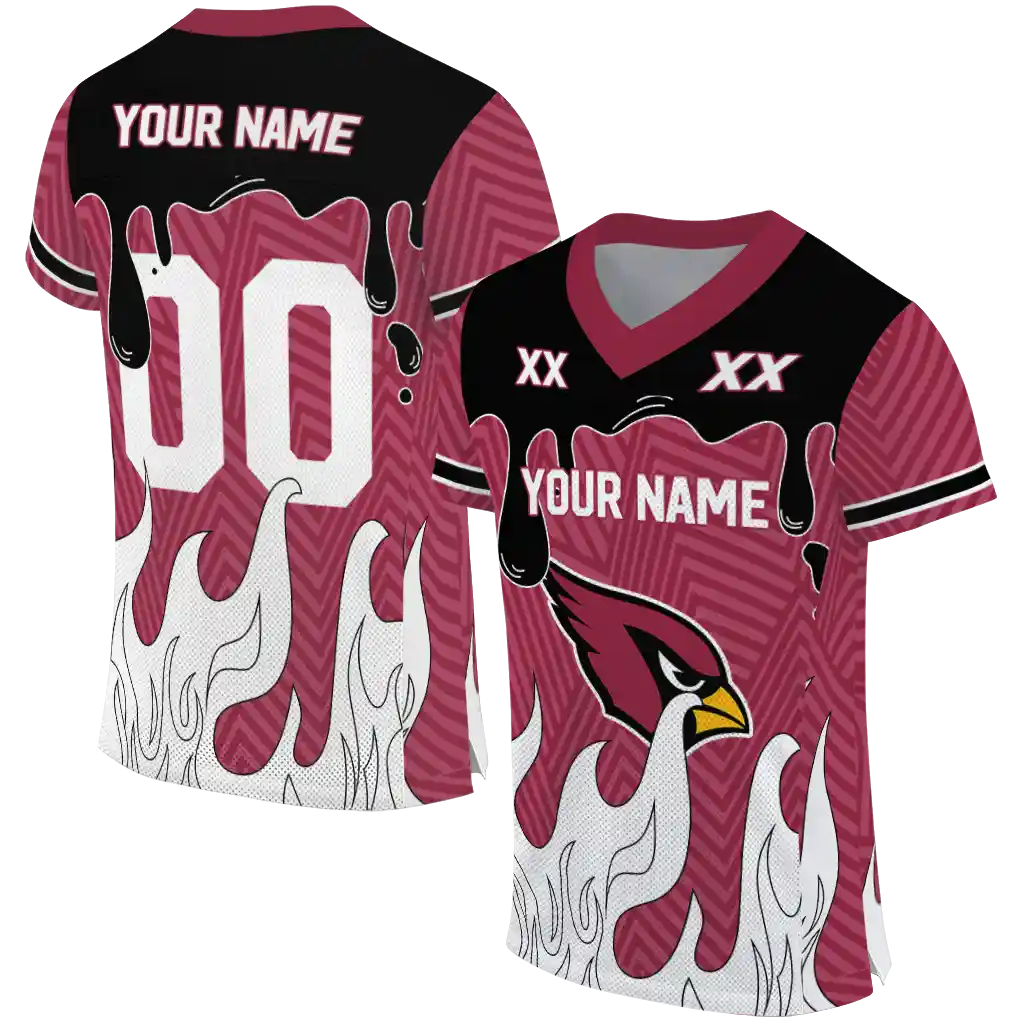 custom arizona cardinals dripping flames red white jersey best selling custom arizona cardinals dripping flames red white jersey best selling