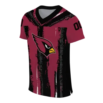 custom arizona cardinals striped texture red jersey fashion forward