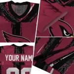 custom arizona cardinals striped texture red jersey best selling
