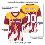 custom arizona state sun devils dripping flames maroon white jersey best selling