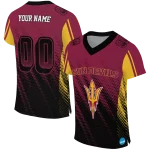 custom arizona state sun devils halftone flow maroon black jersey best selling