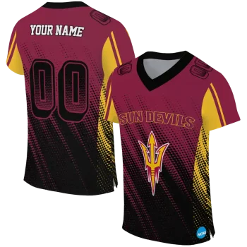custom arizona state sun devils halftone flow maroon black jersey best selling