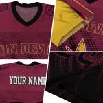 custom arizona state sun devils halftone flow maroon black jersey best selling