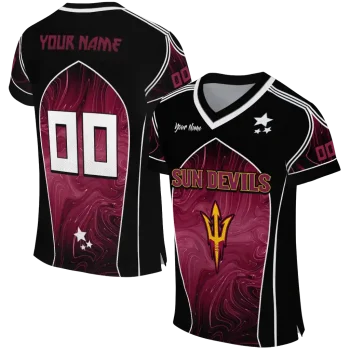 custom arizona state sun devils halftone slant maroon black jersey best selling