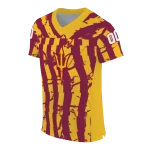 custom arizona state sun devils stripe splatter maroon jersey best selling