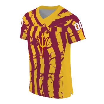 custom arizona state sun devils stripe splatter maroon jersey fashion forward