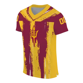 custom arizona state sun devils striped texture maroon jersey fashion forward