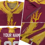 custom arizona state sun devils striped texture maroon jersey best selling