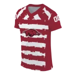 custom arkansas razorbacks layered grids red jersey best selling