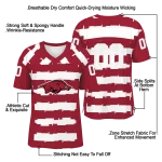 custom arkansas razorbacks layered grids red jersey best selling