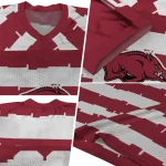 custom arkansas razorbacks layered grids red jersey best selling