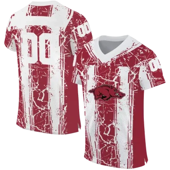 custom arkansas razorbacks rugged stripes red jersey best selling