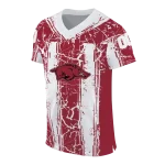 custom arkansas razorbacks rugged stripes red jersey best selling