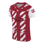 custom arkansas razorbacks stripe block red jersey best selling