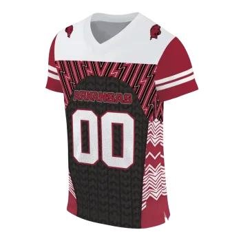 custom arkansas razorbacks tire arrows red black white jersey fashion forward