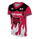 custom arkansas state red wolves dripping flames scarlet white jersey best selling