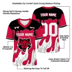 custom arkansas state red wolves dripping flames scarlet white jersey best selling