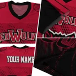 custom arkansas state red wolves halftone flow scarlet black jersey best selling