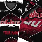 custom arkansas state red wolves halftone slant scarlet black jersey best selling