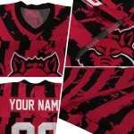 custom arkansas state red wolves stripe splatter scarlet jersey best selling