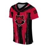 custom arkansas state red wolves striped texture scarlet jersey best selling