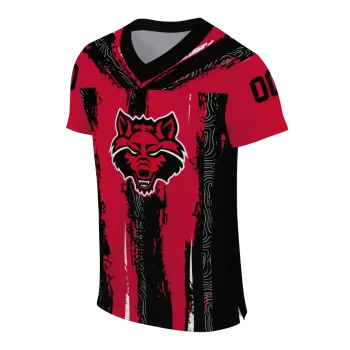 custom arkansas state red wolves striped texture scarlet jersey fashion forward