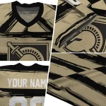 custom army black knights art stripe gold jersey best selling