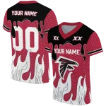 custom atlanta falcons dripping flames red white jersey best selling