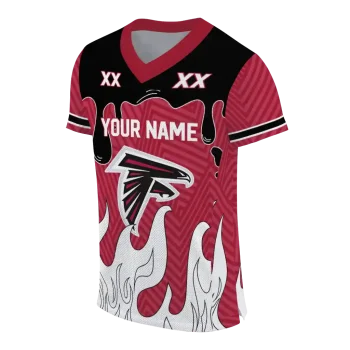 custom atlanta falcons dripping flames red white jersey fashion forward