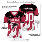 custom atlanta falcons dripping flames red white jersey best selling